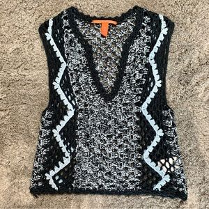 NWOT Chelsea & Violet Crochet Knit V Neck Crop Tank